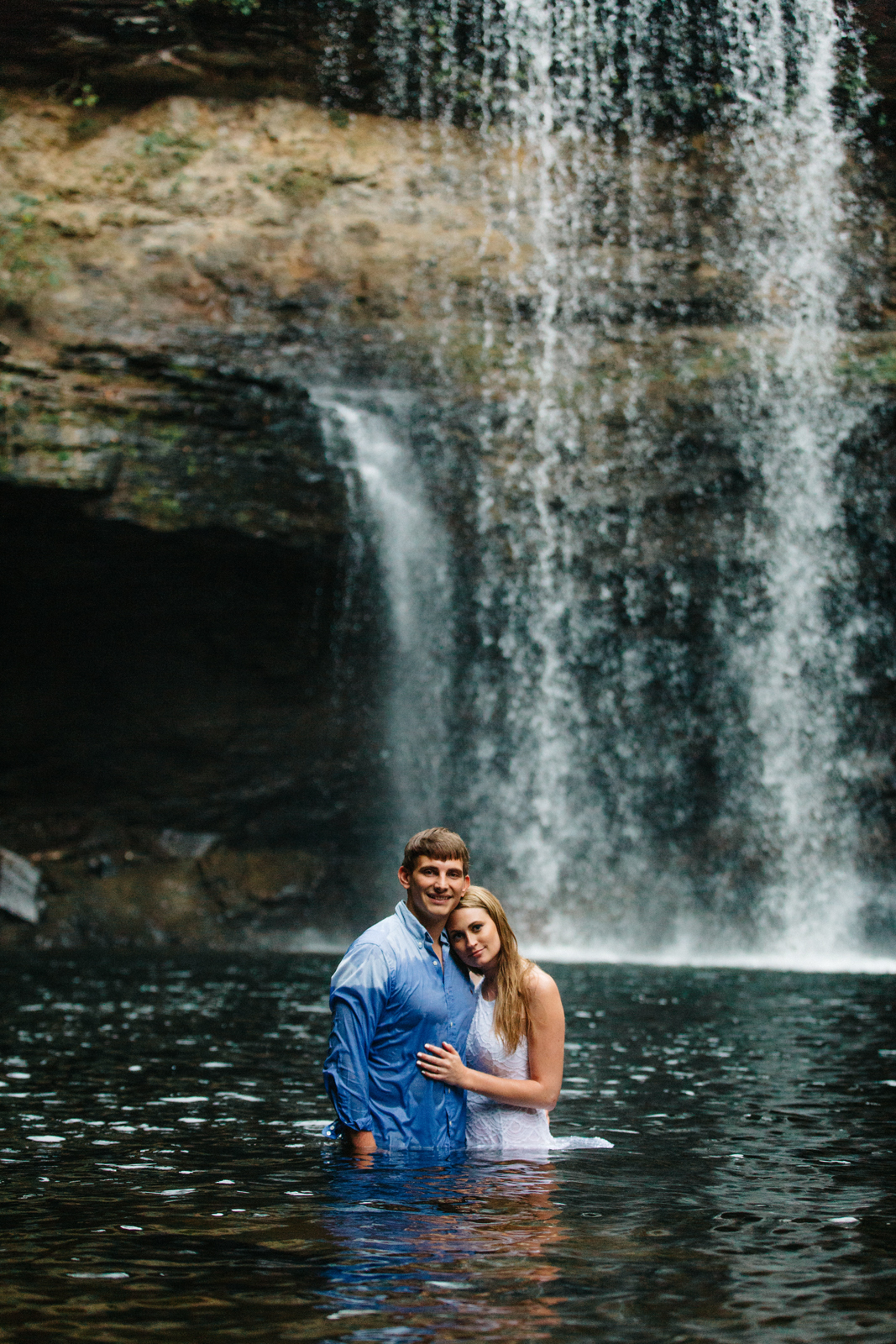 Waterfall engagement session photos | Nashville TN Wedding Photographer Laura K. Allen | Tennessee Greeter Falls Engagement